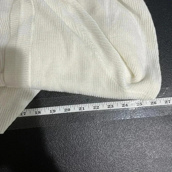 Torrid Red Stripe Open Front Cardigan Womens 2X Cream Knit Sweater Mid Length - Picture 9 of 10